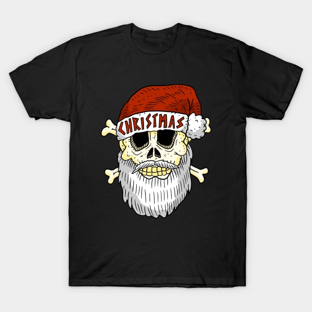 metal santa skull, christmas. T-Shirt by JJadx